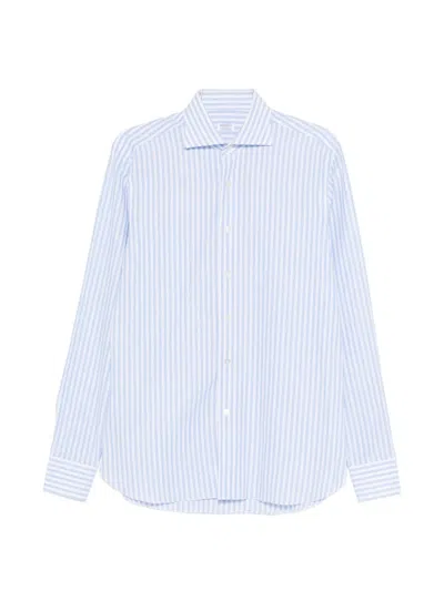 Borriello Napoli Striped Shirt In Blue