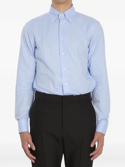 Borriello Napoli Vomero Button-down Collar Shirt In Blue