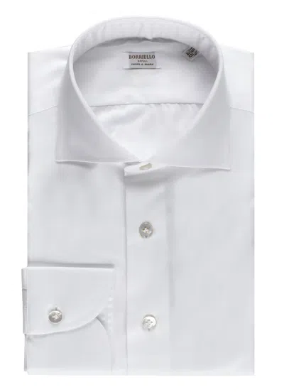 Borriello Napoli White Classic Collar Cotton Shirt In Multi