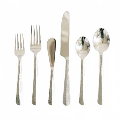 Borrowed Blu Forged Flatware 6 Piece Set In Silver