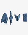 Borrowed Blu Organic Cotton Napkins Set Of 4 In Marine In Blue