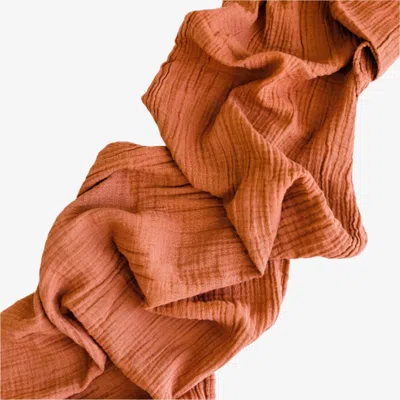 Borrowed Blu Organic Cotton Runner In Burnt Sienna In Brown