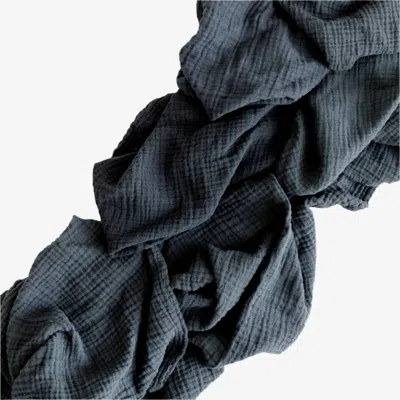 Borrowed Blu Organic Cotton Runner In Charcoal In Black