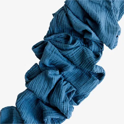 Borrowed Blu Organic Cotton Runner In Marine In Blue