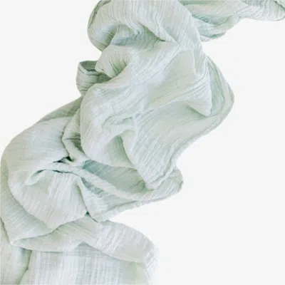 Borrowed Blu Organic Cotton Runner In Sage In Blue