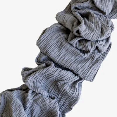 Borrowed Blu Organic Cotton Runner In Slate In Gray