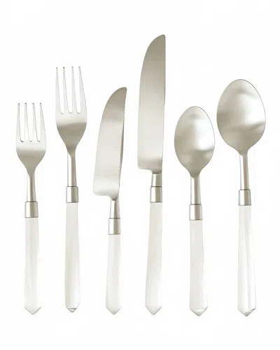 Borrowed Blu Prism Flatware 6 Piece Set In Clear In White