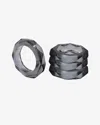 Borrowed Blu Prism Napkin Rings Set Of 4 In Charcoal