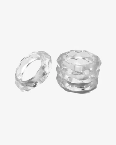 Borrowed Blu Prism Napkin Rings Set Of 4 In Clear