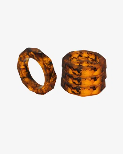 Borrowed Blu Prism Napkin Rings Set Of 4 In Tortoise