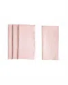 Borrowed Blu Stone Washed Linen Napkins Set Of 4 In Rosewater+white Trim In Pink