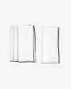 Borrowed Blu Stone Washed Linen Napkins Set Of 4 In White+black Trim
