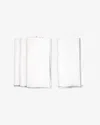 Borrowed Blu Stone Washed Linen Napkins Set Of 4 In White+gray Trim In White