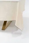 Borrowed Blu Stone Washed Linen Tablecloth In Cathedral/black Trim In Neutral