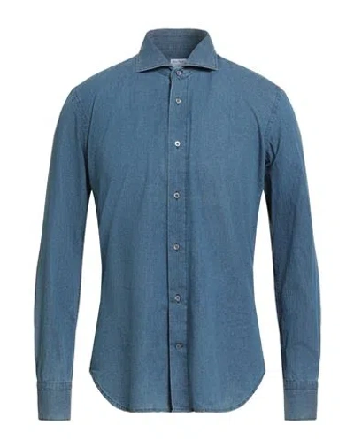 Borsa Man Denim Shirt Blue Size 15 ¾ Cotton