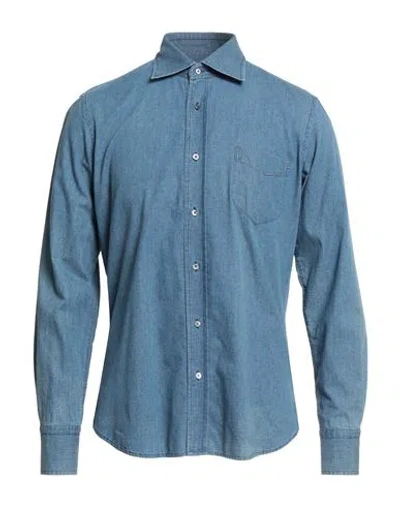 Borsa Man Denim Shirt Blue Size 17 ½ Cotton