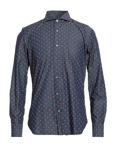 Borsa Man Denim Shirt Blue Size 17 Cotton