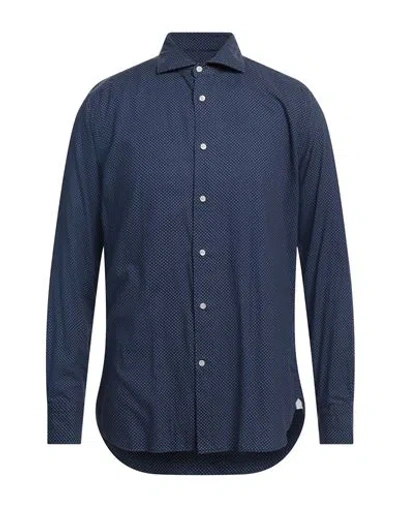 Borsa Man Shirt Blue Size 17 Cotton