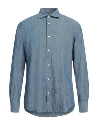 Borsa Man Shirt Blue Size 17 Cotton