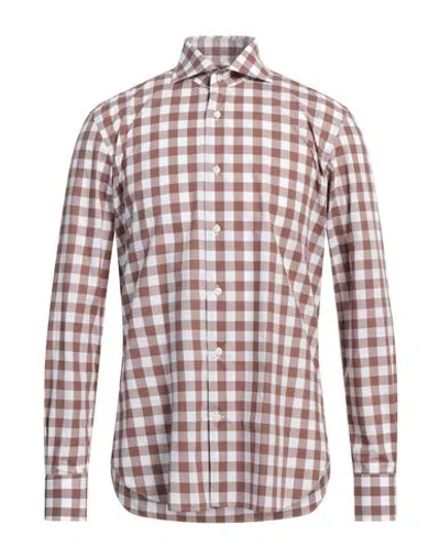 Borsa Man Shirt Brown Size 16 ½ Cotton