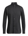 Borsa Man Shirt Charcoal Size 16 Cotton, Elastane In Grey
