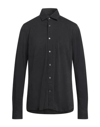 Borsa Man Shirt Charcoal Size 17 ½ Cotton In Grey