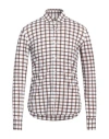 Borsa Man Shirt Chocolate Brown Size 15 ½ Polyamide, Elastane In Brown