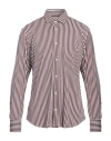 Borsa Man Shirt Chocolate Brown Size 17 ½ Polyamide, Elastane In Brown