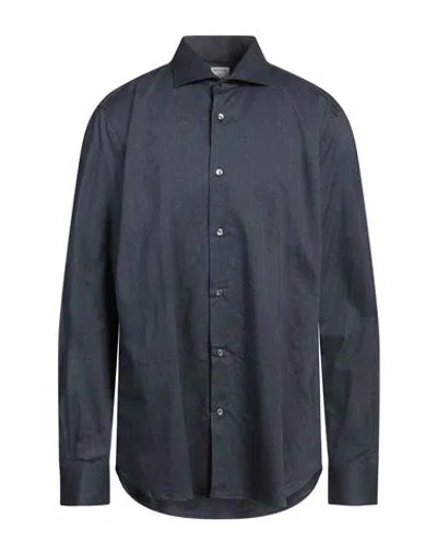 Borsa Man Shirt Midnight Blue Size 17 ¾ Cotton, Elastane
