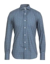 Borsa Man Shirt Navy Size 17 ¾ Cotton