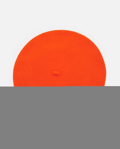 Borsalino 29cm Wool Beret In Orange