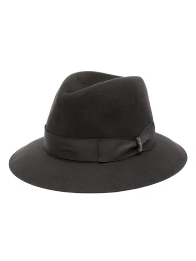 Borsalino Wool Fedora Hat In Grey