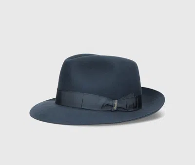 Borsalino 50 Grams S.q. Felt In Blue, Tone On Tone Hatband