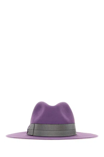Borsalino Agata Alessandria Brushed Felt With Striped Hatband