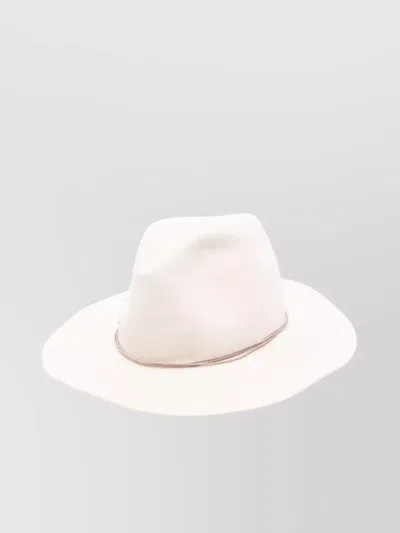 Borsalino Alessandria Fur Felt Fedora Hat In White