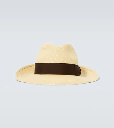 Borsalino Amedeo Straw Panama Hat In Beige