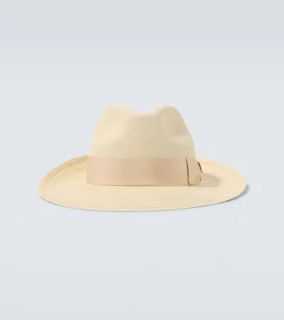 Borsalino Amedeo Straw Panama Hat In Neutral