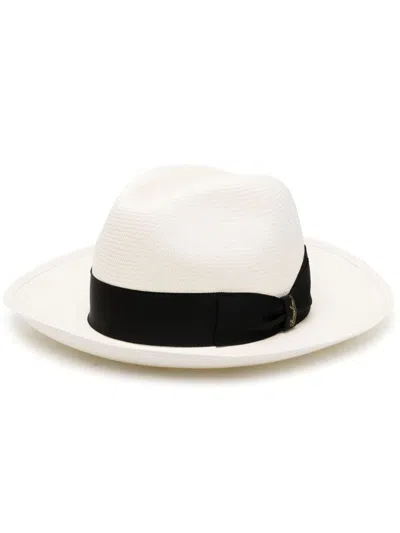 Borsalino Amedeo Straw Panama Hat In White