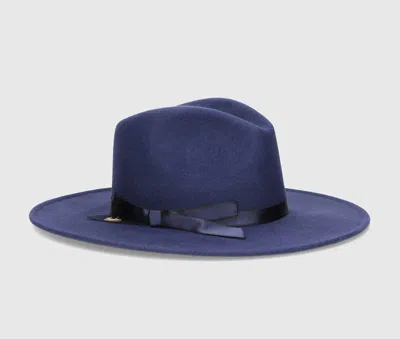 Borsalino Andrea Brushed Felt With Shiny Hatband In Blue