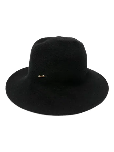 Borsalino Angelina Wool Blend Cloche Hat In Black