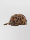 Borsalino Animal Print Wool Baseball Cap With Curved Brim In Brown