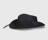 Borsalino Australia Marengo Brushed Felt With Chinstrap In Black, Tone On Tone Hatband