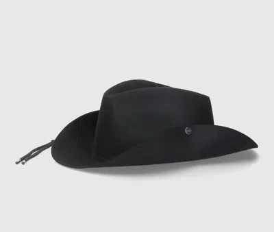 Borsalino Australia Marengo Brushed Felt With Chinstrap In Black, Tone On Tone Hatband
