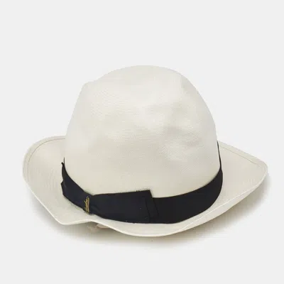 Borsalino Barselino Off-white Straw Panama Hat In Neutral