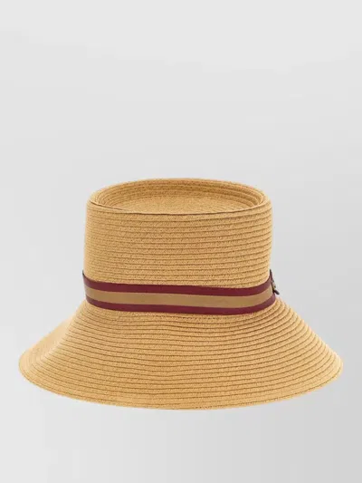 Borsalino Beatrice Hat Button Detail Foldable Wide Brim In Brown