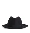 Borsalino Beaver Felt Medium Brim Hat In Black
