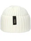 Borsalino Knit Ribbed Cuff Turn-up Hat In Neutral