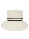 Borsalino Striped Band Ribbon Detail Wide Brim Hat