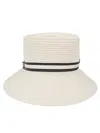 Borsalino Striped Band Ribbon Detail Wide Brim Hat