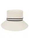 Borsalino Striped Band Ribbon Detail Wide Brim Hat